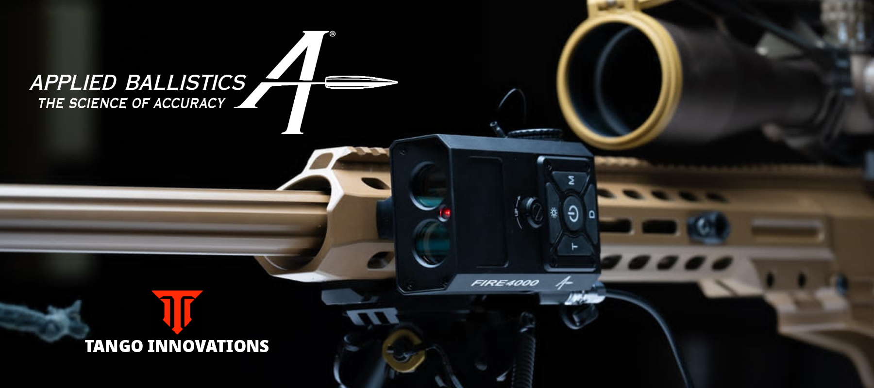 Tango Innovations Fire 4000 ballistic range finder in collaboration with Applied Ballistics and distributed by The Tactical Nation 