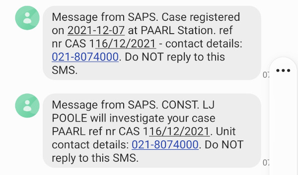 Jonathan Clive Stephenson - SAPS CAS 116/12/2021